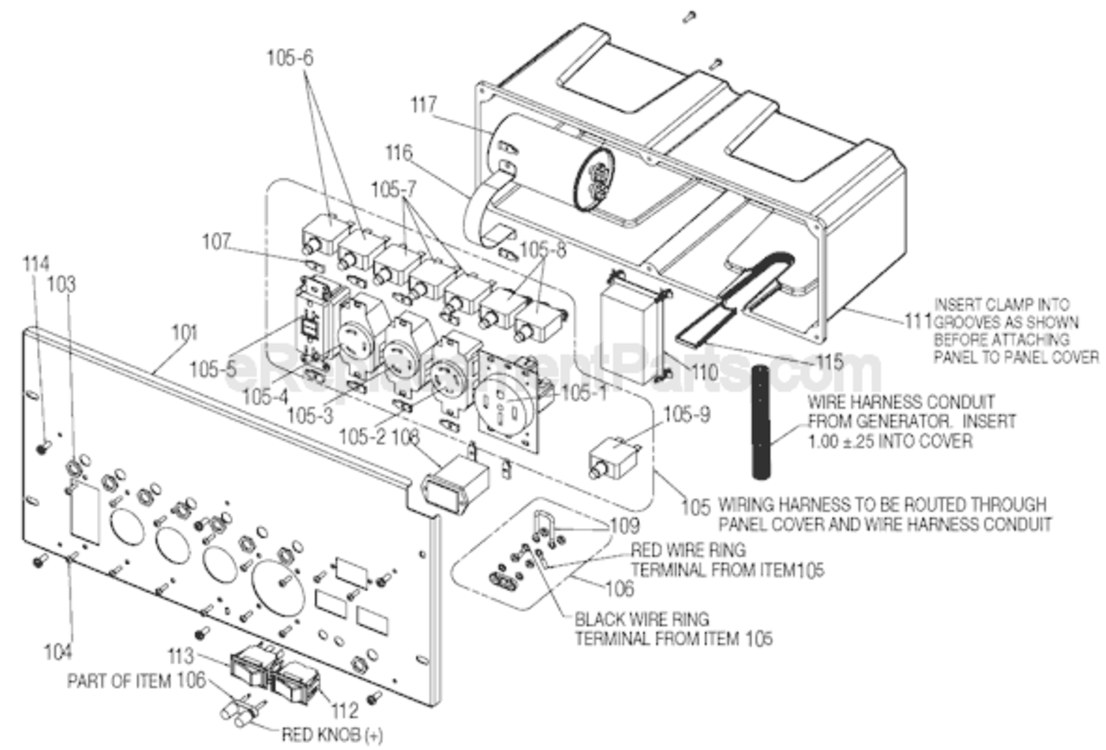 Page D Diagram and Parts List for H1000IS-W Type 0 Porter Cable Generator